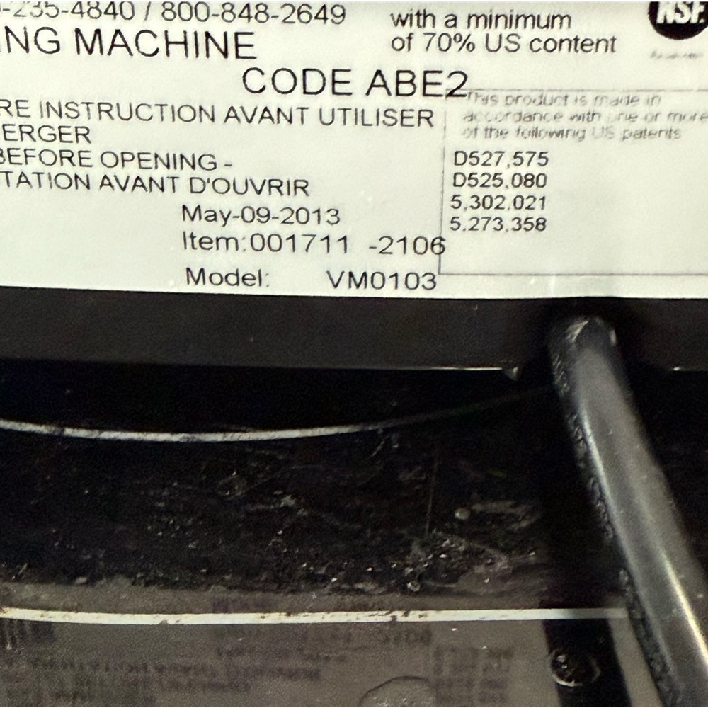 Vitamix 5200 / VM0103 Blender Silver Base Variable 10 Speed w/ Plunger - Picture 5 of 5